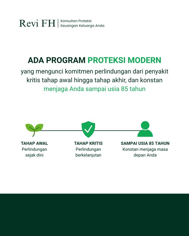 Carousel edukasi: Program proteksi modern sampai usia 85 tahun